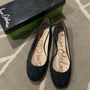 Sam Edelman Jolie, Black Sat/Snk Flats